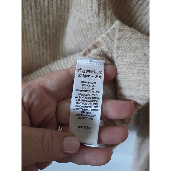 Aspen Sweater XL Tan Blue Fair Isle 1/4 Zip Nordic Knit Pullover - Picture 5 of 5